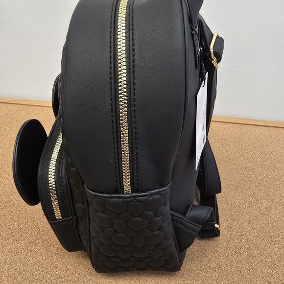Disney Primark Winking Mickey Mouse Black Embossed Backpack Bag New (B9) - Picture 8 of 11